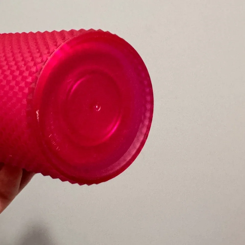 Starbucks Tumbler Cold Cup 24oz Venti Pink Excellent Studded Matte Honeycomb